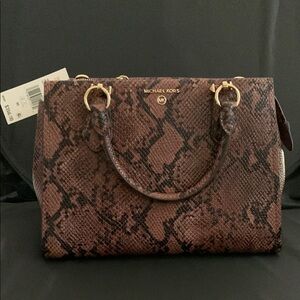 Michael Kors Brown Snake Print Handbag